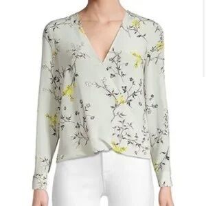 L'agence Kyla Silk Floral draped blouse size small